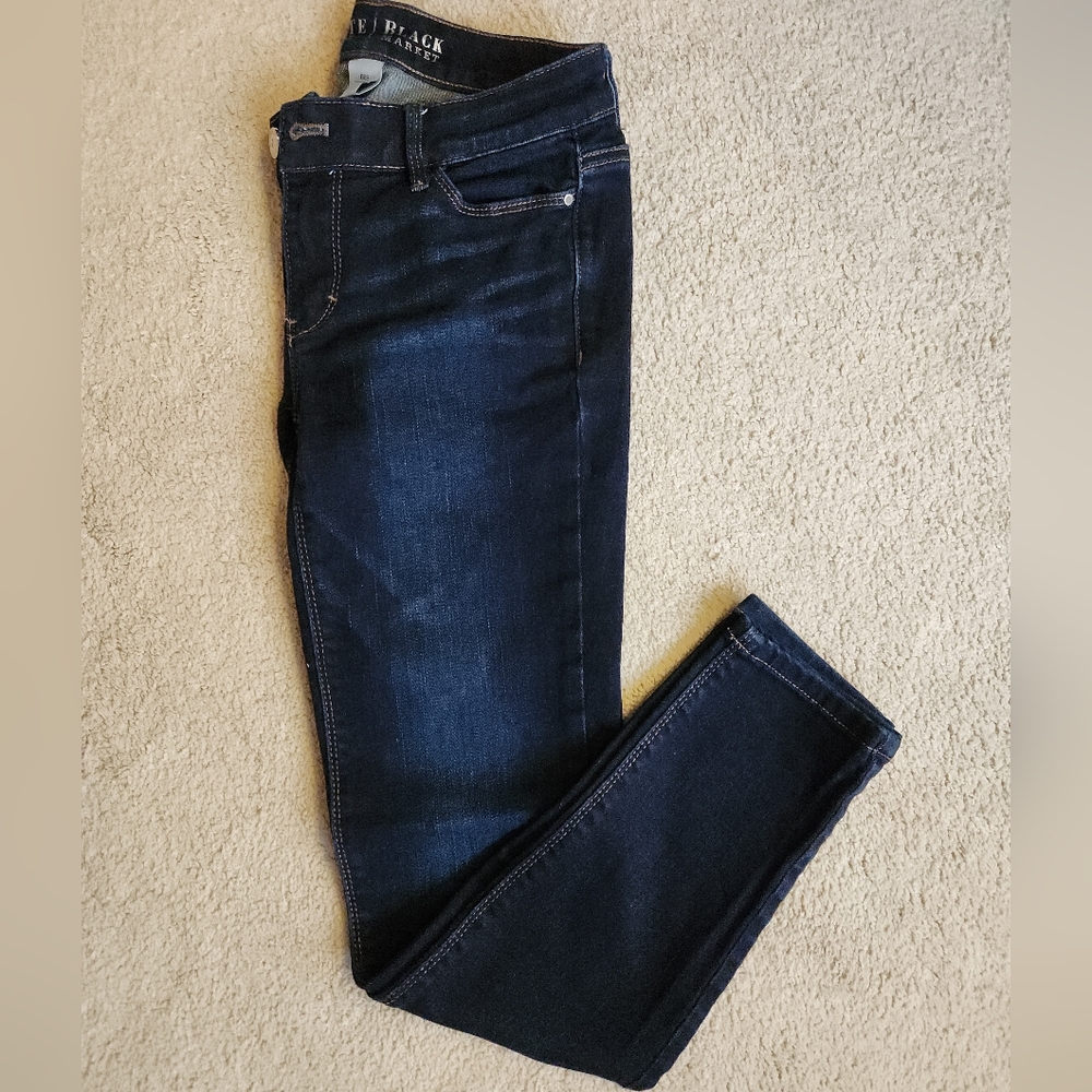 WHBM Deep Indigo Skinny Jeans